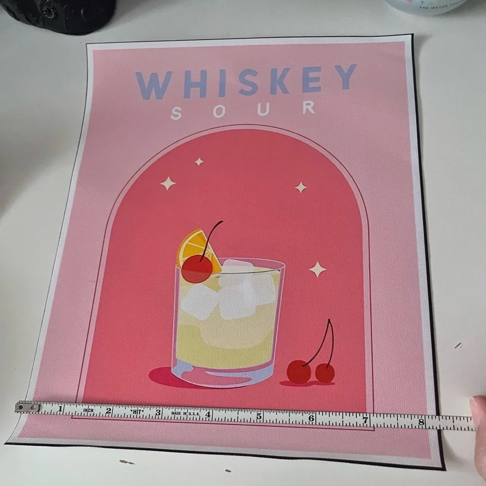 3/$15 Bar Cart Bar Decor Canvas Print Whiskey Sour